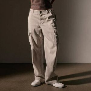 James Perse Army Cotton Slub Cargo Pants Salt Pigment Size 1 Small